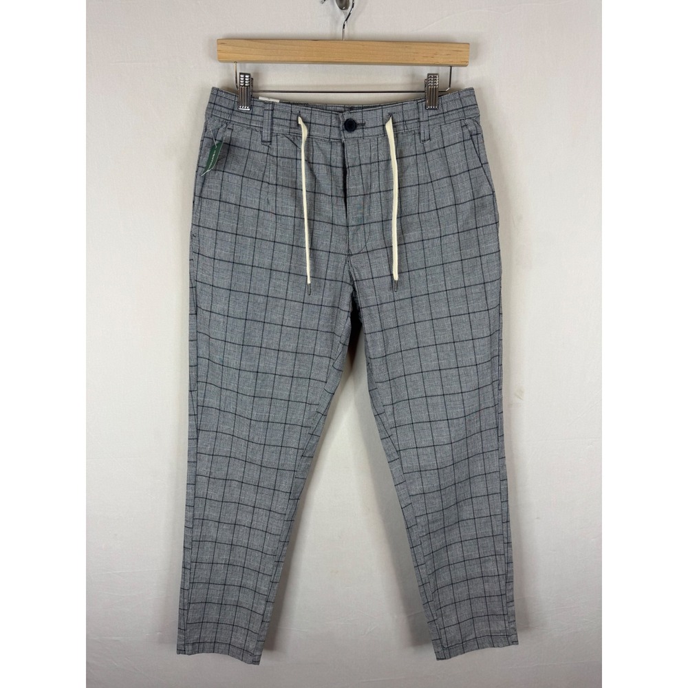 Lindbergh‎ White Grey Plaid Carrot Fit Superflex Pants Mens Medium NWT